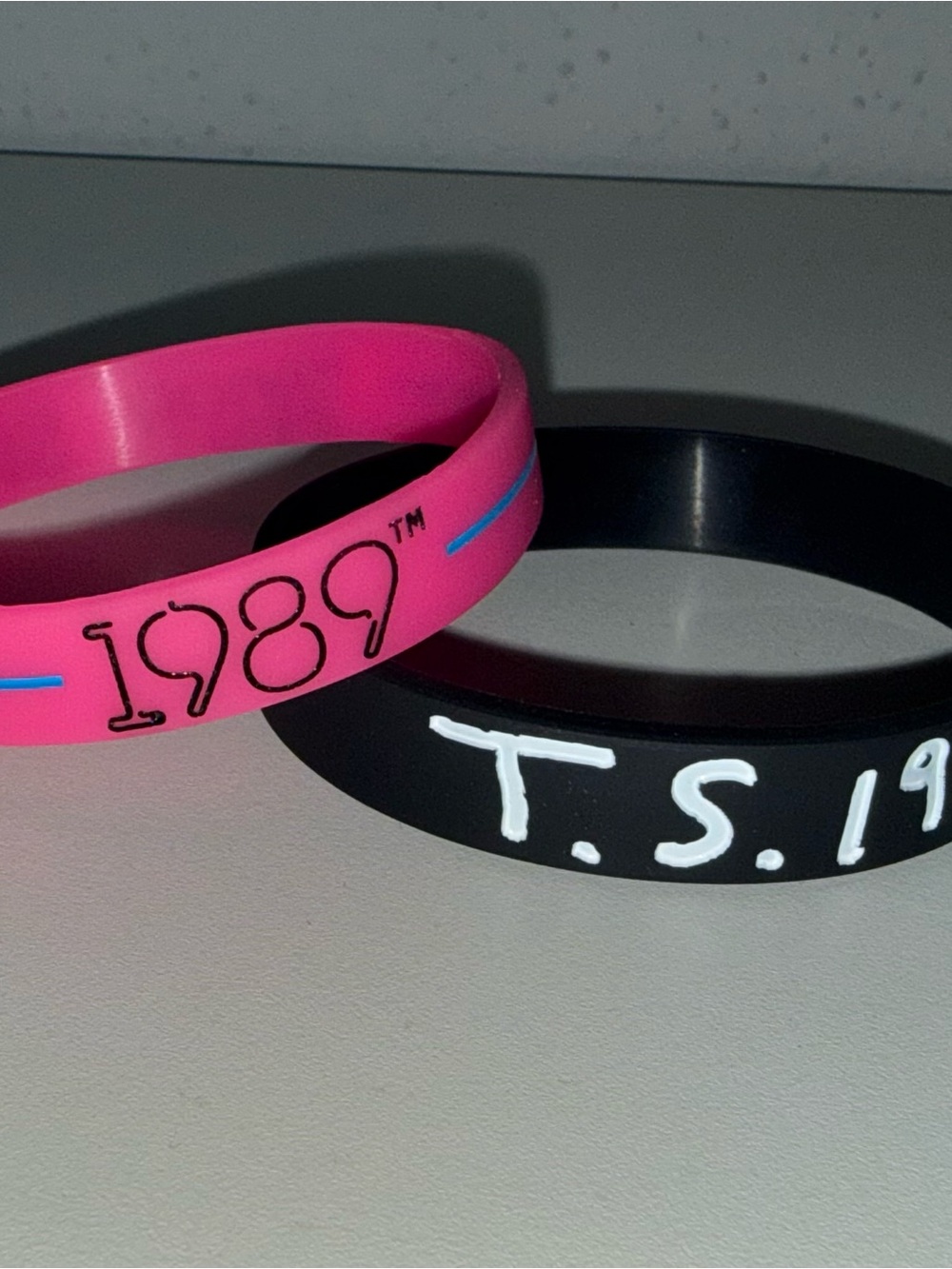 Taylor Swift 1989 Black & Pink Rubber Bracelet